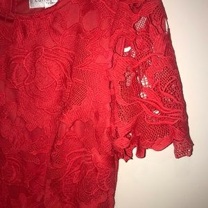 Red lace dress